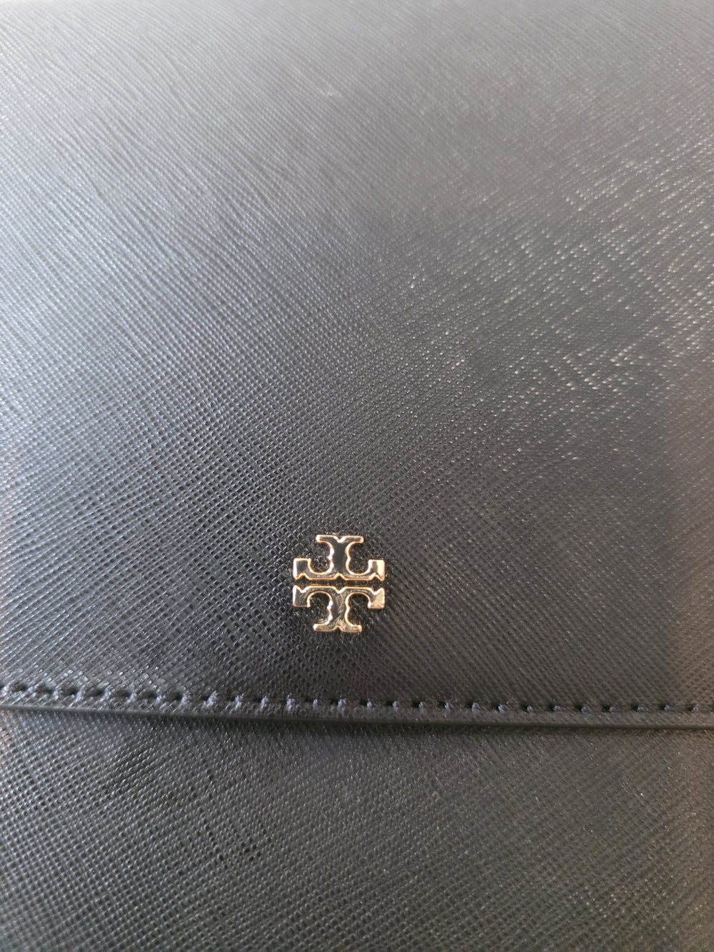 Tory Burch Black Leather Crossbody with Gold Logo Accent NWOT